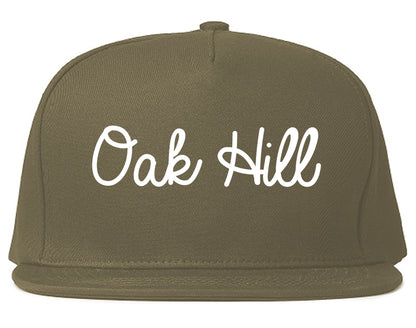 Oak Hill West Virginia WV Script Mens Snapback Hat Grey