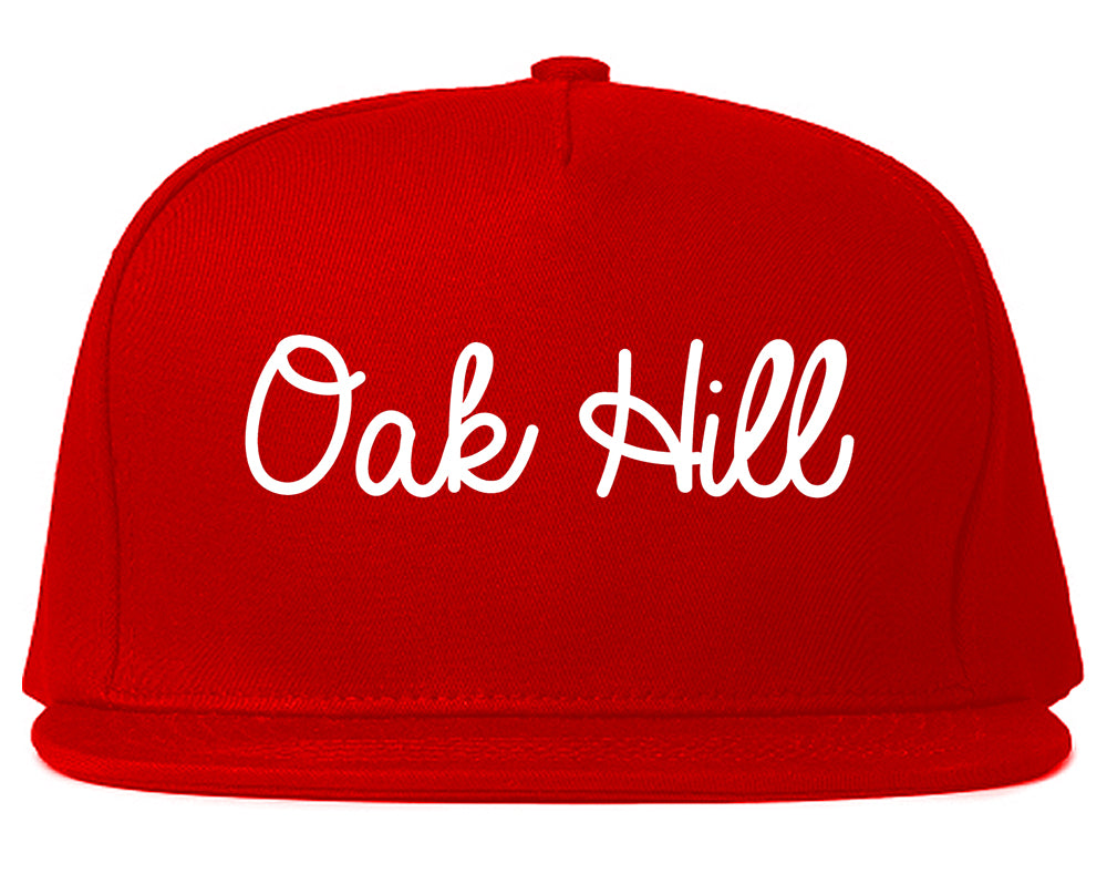 Oak Hill West Virginia WV Script Mens Snapback Hat Red