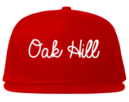 Oak Hill West Virginia WV Script Mens Snapback Hat Red