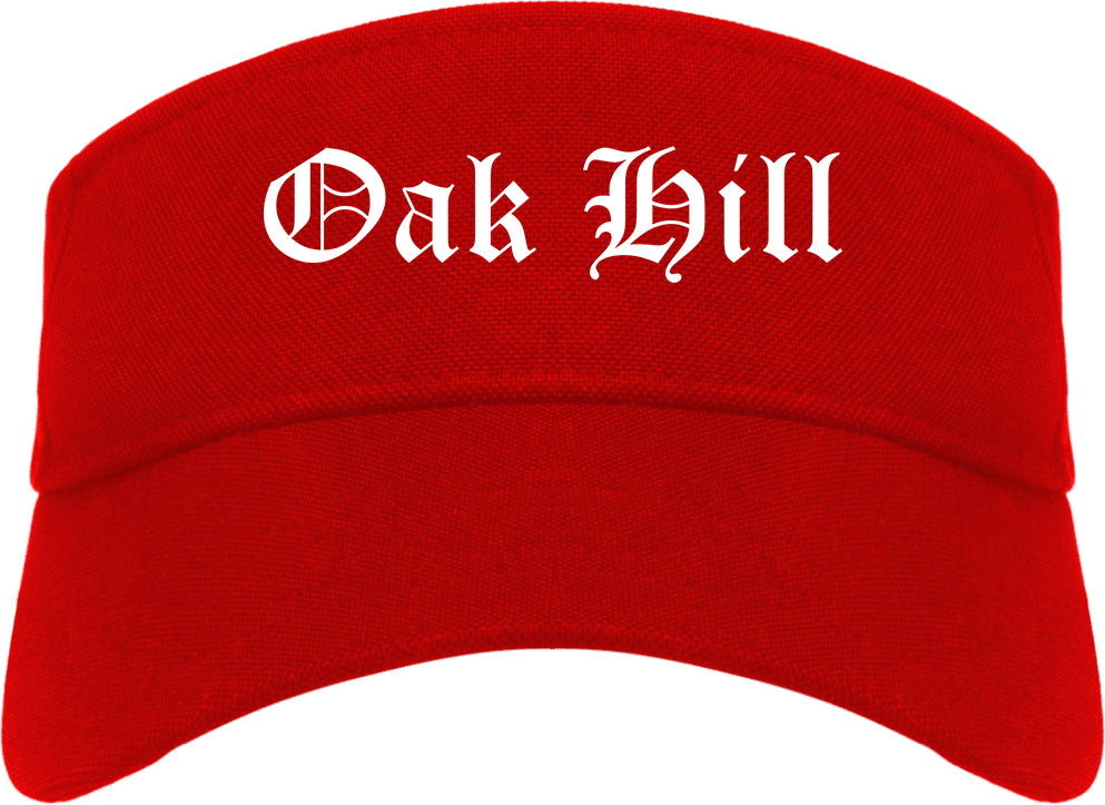 Oak Hill West Virginia WV Old English Mens Visor Cap Hat Red