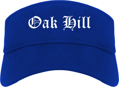 Oak Hill West Virginia WV Old English Mens Visor Cap Hat Royal Blue