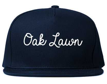Oak Lawn Illinois IL Script Mens Snapback Hat Navy Blue