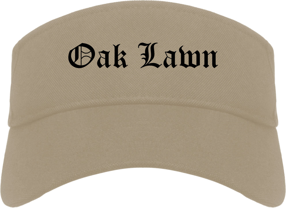 Oak Lawn Illinois IL Old English Mens Visor Cap Hat Khaki