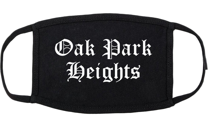 Oak Park Heights Minnesota MN Old English Cotton Face Mask Black