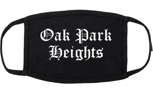 Oak Park Heights Minnesota MN Old English Cotton Face Mask Black