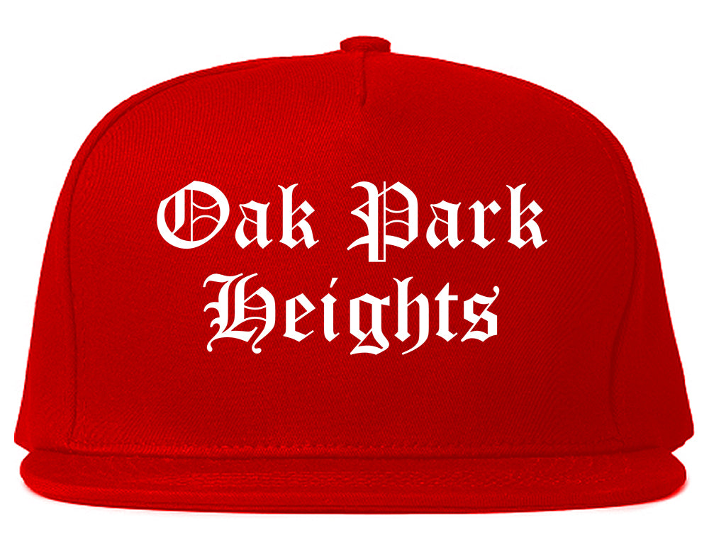 Oak Park Heights Minnesota MN Old English Mens Snapback Hat Red