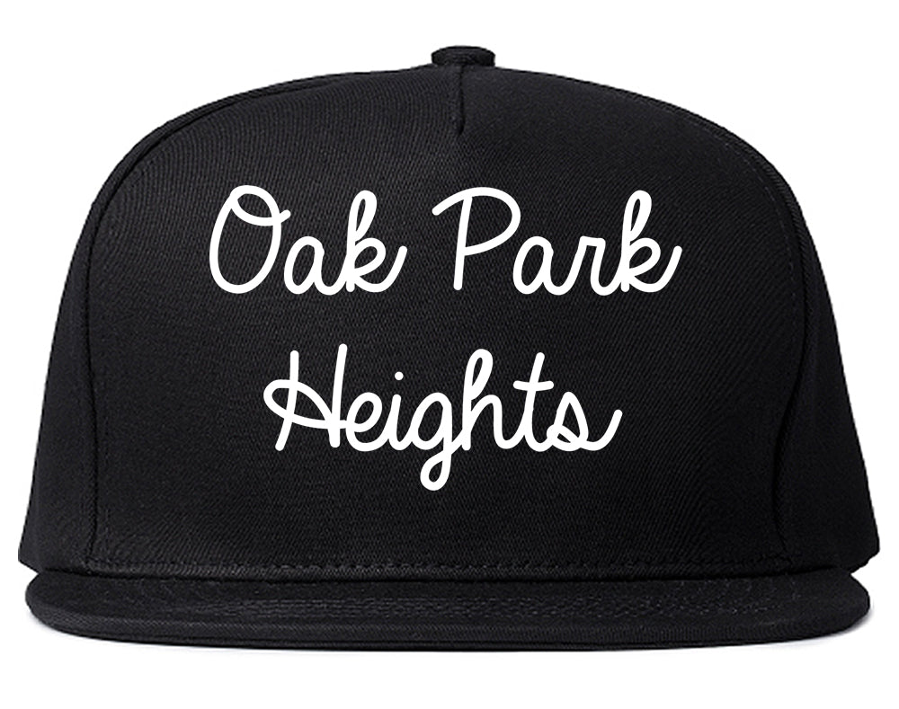 Oak Park Heights Minnesota MN Script Mens Snapback Hat Black