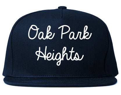 Oak Park Heights Minnesota MN Script Mens Snapback Hat Navy Blue