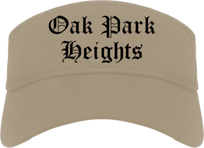 Oak Park Heights Minnesota MN Old English Mens Visor Cap Hat Khaki