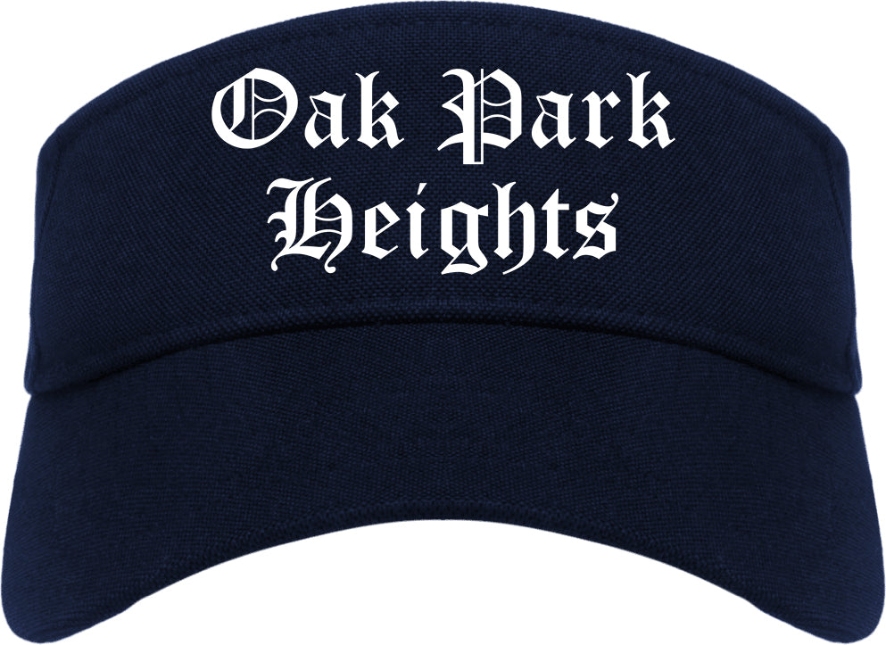 Oak Park Heights Minnesota MN Old English Mens Visor Cap Hat Navy Blue