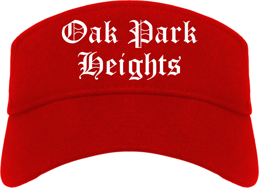 Oak Park Heights Minnesota MN Old English Mens Visor Cap Hat Red