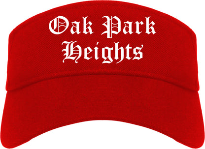 Oak Park Heights Minnesota MN Old English Mens Visor Cap Hat Red