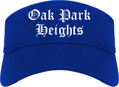 Oak Park Heights Minnesota MN Old English Mens Visor Cap Hat Royal Blue