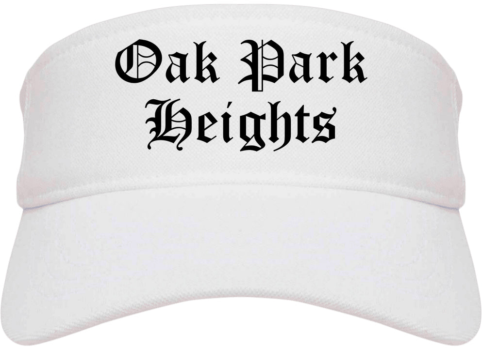 Oak Park Heights Minnesota MN Old English Mens Visor Cap Hat White