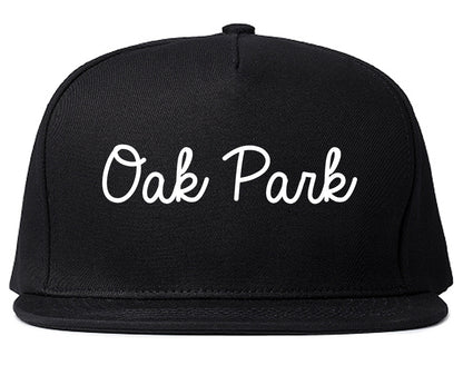 Oak Park Illinois IL Script Mens Snapback Hat Black