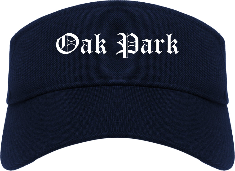 Oak Park Illinois IL Old English Mens Visor Cap Hat Navy Blue