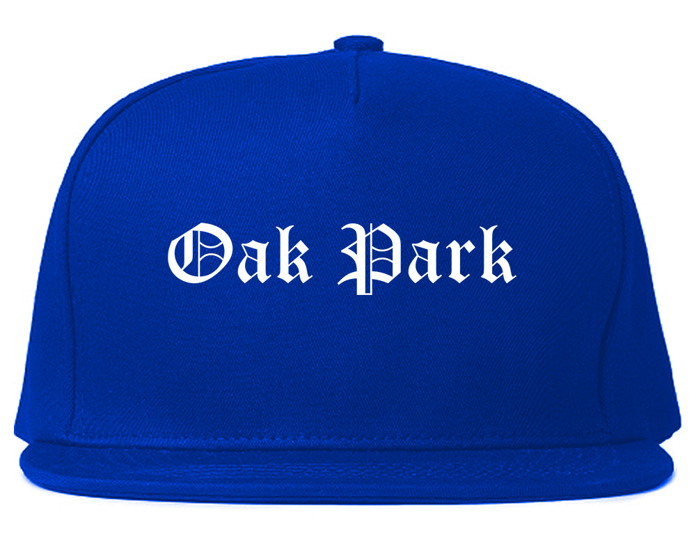 Oak Park Michigan MI Old English Mens Snapback Hat Royal Blue