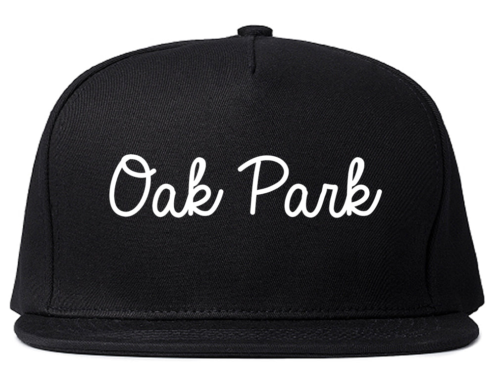 Oak Park Michigan MI Script Mens Snapback Hat Black