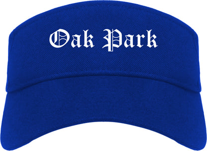 Oak Park Michigan MI Old English Mens Visor Cap Hat Royal Blue