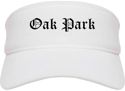 Oak Park Michigan MI Old English Mens Visor Cap Hat White