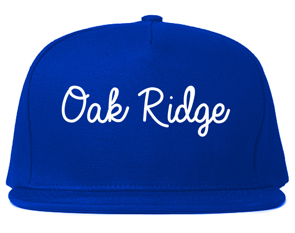 Oak Ridge North Carolina NC Script Mens Snapback Hat Royal Blue