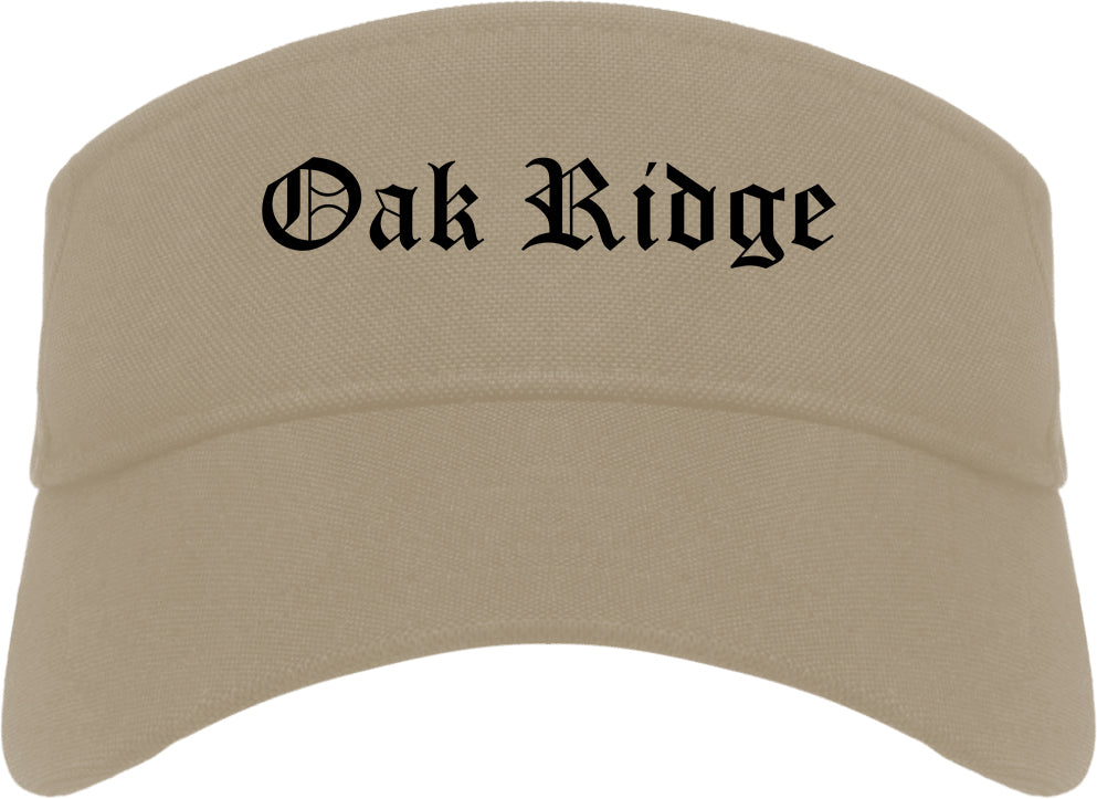Oak Ridge Tennessee TN Old English Mens Visor Cap Hat Khaki