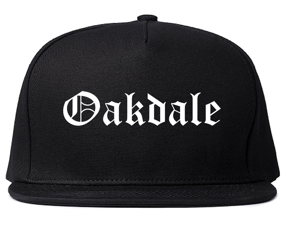 Oakdale California CA Old English Mens Snapback Hat Black