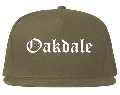 Oakdale California CA Old English Mens Snapback Hat Grey