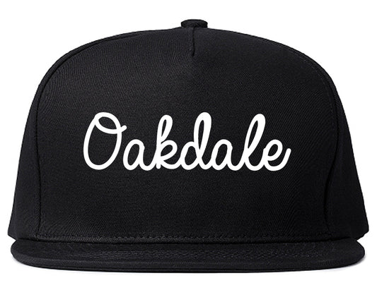 Oakdale California CA Script Mens Snapback Hat Black