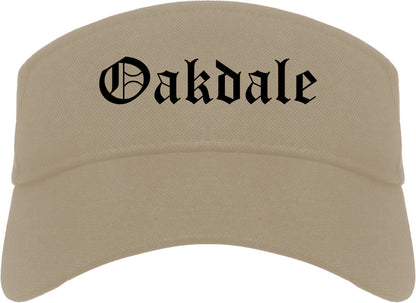 Oakdale California CA Old English Mens Visor Cap Hat Khaki