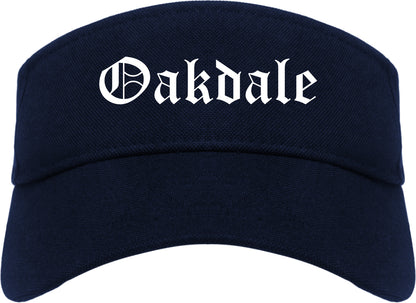 Oakdale California CA Old English Mens Visor Cap Hat Navy Blue