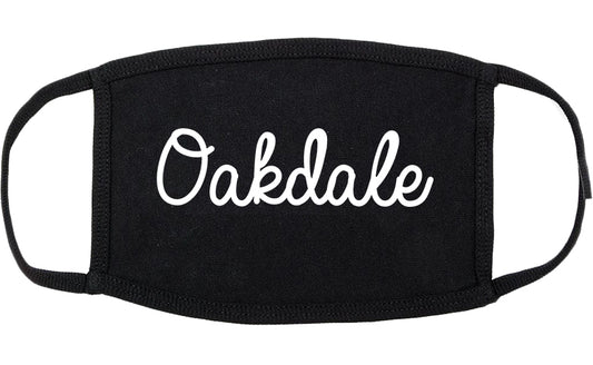Oakdale Louisiana LA Script Cotton Face Mask Black