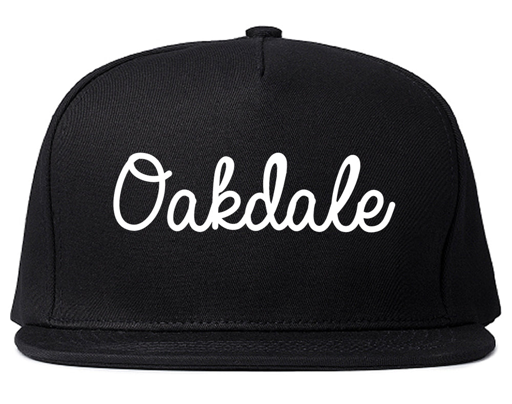 Oakdale Louisiana LA Script Mens Snapback Hat Black