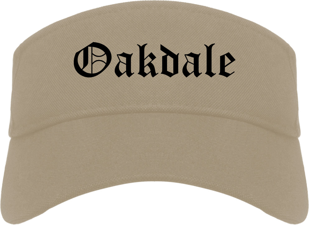 Oakdale Louisiana LA Old English Mens Visor Cap Hat Khaki