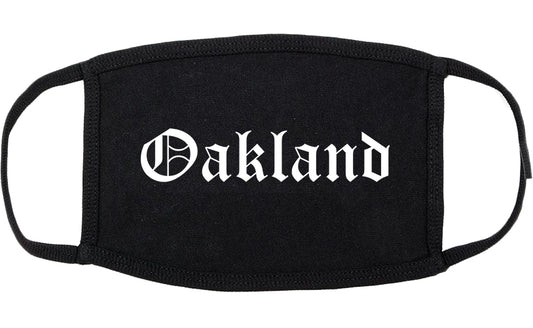 Oakland California CA Old English Cotton Face Mask Black