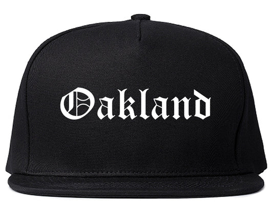Oakland California CA Old English Mens Snapback Hat Black