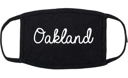 Oakland California CA Script Cotton Face Mask Black