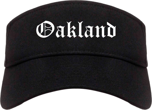 Oakland California CA Old English Mens Visor Cap Hat Black