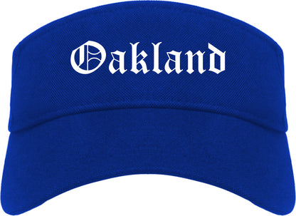 Oakland California CA Old English Mens Visor Cap Hat Royal Blue
