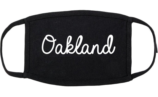 Oakland New Jersey NJ Script Cotton Face Mask Black