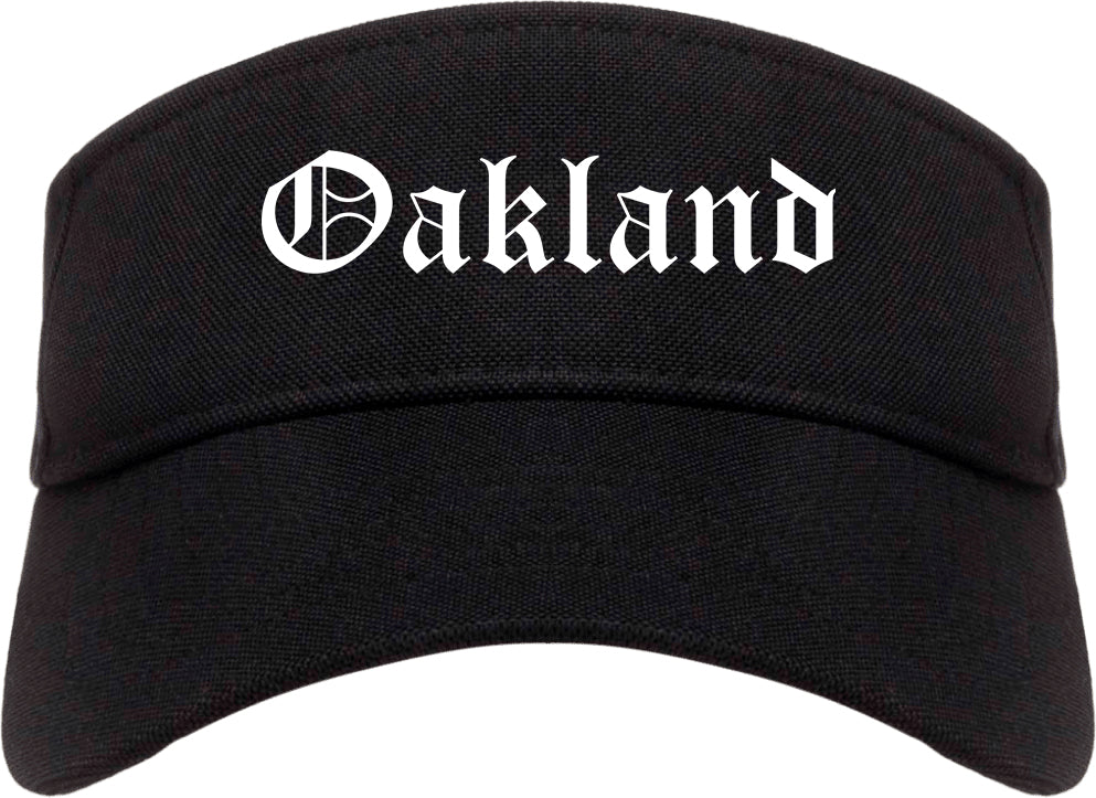 Oakland New Jersey NJ Old English Mens Visor Cap Hat Black
