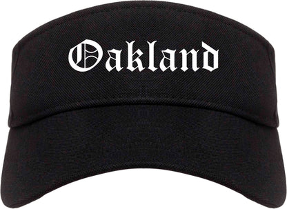 Oakland New Jersey NJ Old English Mens Visor Cap Hat Black