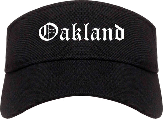 Oakland New Jersey NJ Old English Mens Visor Cap Hat Black