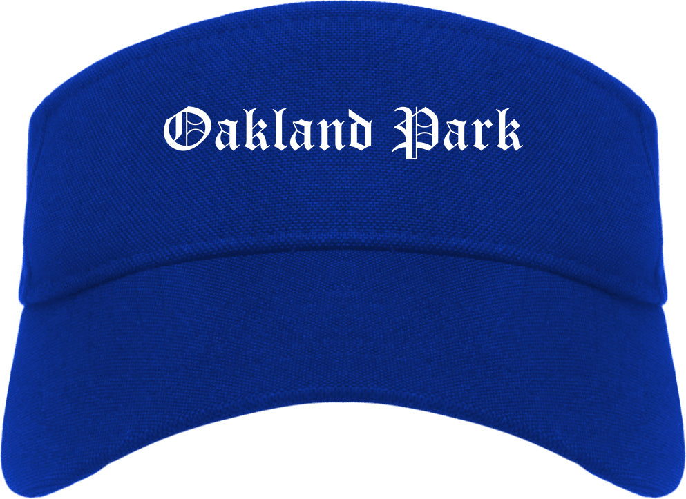 Oakland Park Florida FL Old English Mens Visor Cap Hat Royal Blue