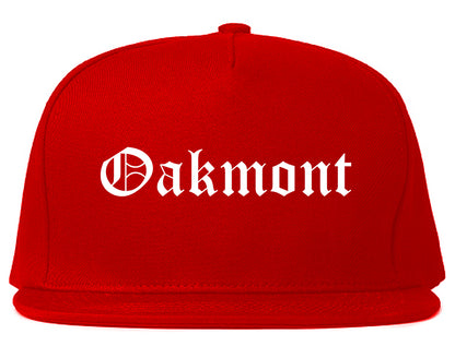 Oakmont Pennsylvania PA Old English Mens Snapback Hat Red