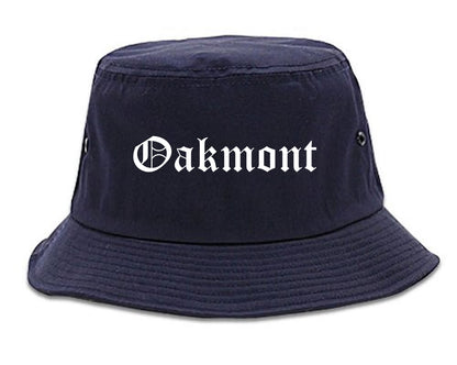 Oakmont Pennsylvania PA Old English Mens Bucket Hat Navy Blue