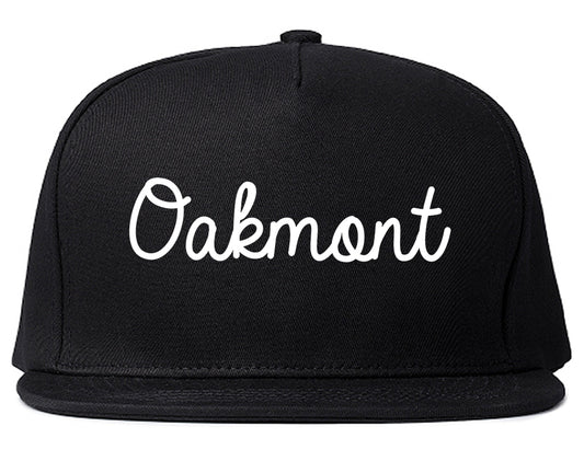 Oakmont Pennsylvania PA Script Mens Snapback Hat Black