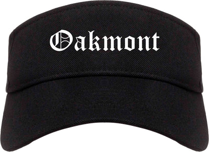 Oakmont Pennsylvania PA Old English Mens Visor Cap Hat Black