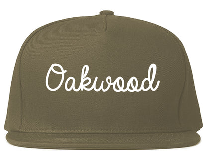 Oakwood Georgia GA Script Mens Snapback Hat Grey