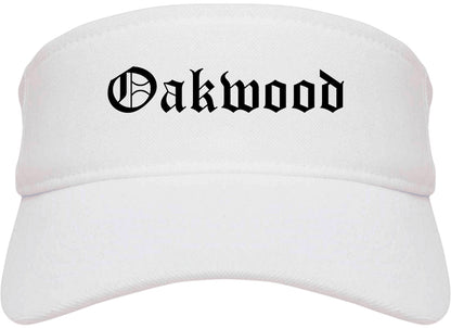 Oakwood Georgia GA Old English Mens Visor Cap Hat White